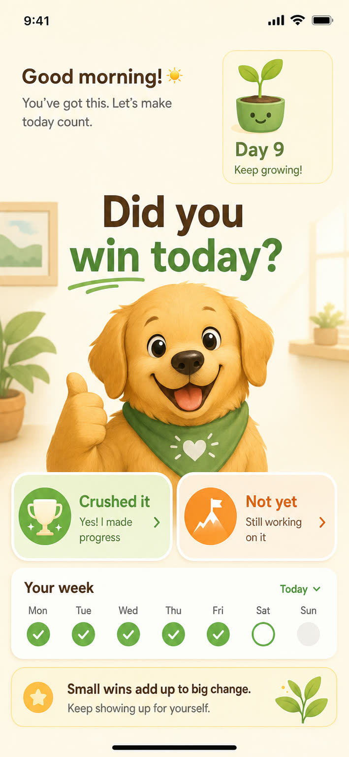 A high-fidelity Coach app screen by Apps On Tap