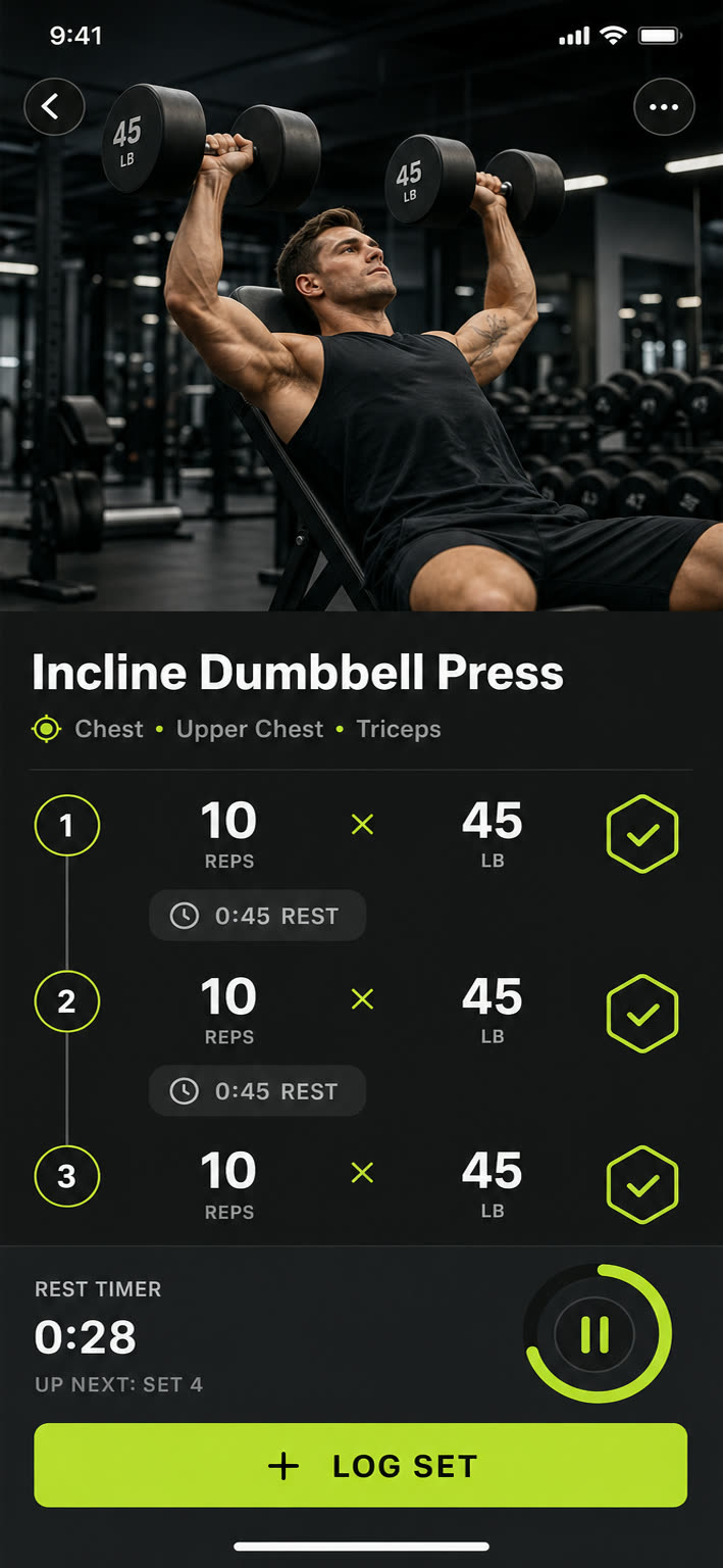A high-fidelity Fitness trainer app screen by Apps On Tap