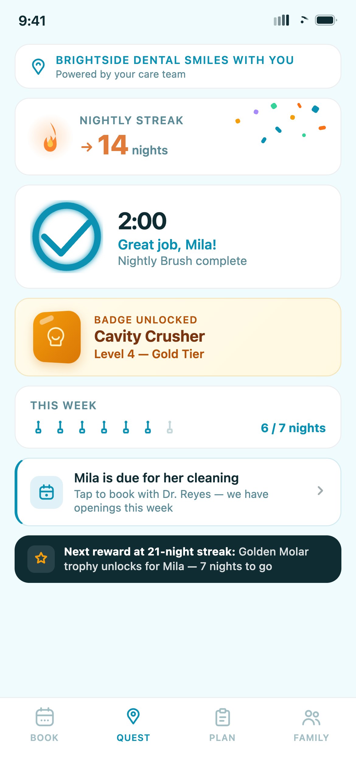 BrightSide Dental — an iOS app by Apps On Tap for dental practices